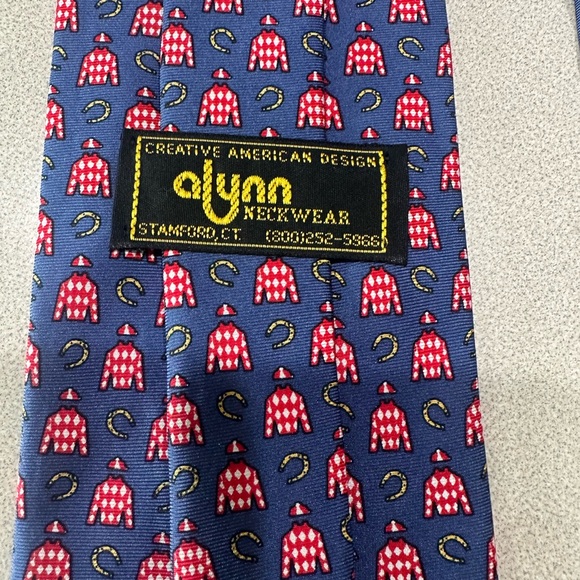 Alynn Neckware Silk Derby Steeplechase Horse Ties  Lot of Two Keeneland - Picture 7 of 9